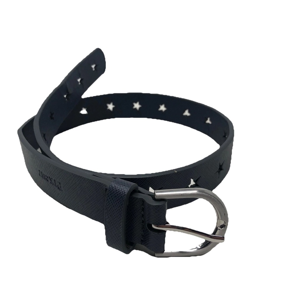 Pikeur Leather Equestrian Riding Belt Gray Girls 75 Small Dark Gray Star Cutout